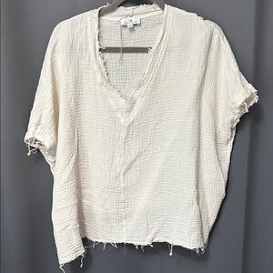 Elegant Cream Textured Blouse